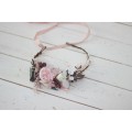 Blush pink beige flower crown. Hair wreath. Flower girl crown. Wedding flowers. 5034