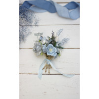  Set of 7 hair pins in dusty blue color scheme. Hair accessories. Flower accessories for wedding.  5033