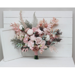 Wedding bouquets in beige blush pink colors. Bridal bouquet. Faux bouquet. Bridesmaid bouquet. 5034