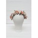 Blush pink white peach flower crown. Hair wreath. Flower girl crown. Wedding flowers. 5035