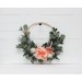 Flower hoop blush pink white peach colors. Alternative bridesmaid bouquet. 5035