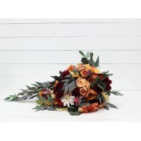 Cascading bouquet for fall wedding. Bridesmaid bouquet bouquet . Orchid dahlia bouquet. Faux bouquet. Wedding flowers. Bridesmaid bouquet. 0035