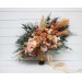Wedding bouquets in orange rust peach colors. Bridal bouquet. Cascading bouquet. Faux bouquet. Bridesmaid bouquet. 0001 