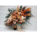 Orange, Rust & Peach Wedding Bouquets – Faux Bridal & Bridesmaid Flowers