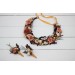  Wedding boutonnieres and wrist corsage  in terracotta rust peach color scheme. Flower accessories. 5040