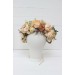 Champagne ivory flower crown. Hair wreath. Flower girl crown. Wedding flowers. 5044