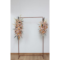  Flower arch arrangement in beige pale orange colors.  Arbor flowers. Floral archway. Faux flowers for wedding arch. 5045