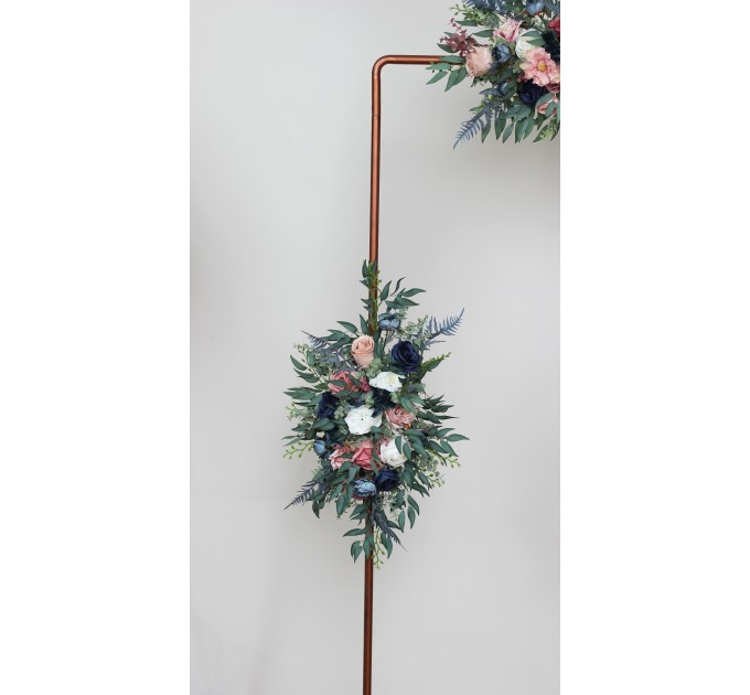  Flower arch arrangement in dusty rose mauve navy blue colors.  Arbor flowers. Floral archway. Faux flowers for wedding arch. 5046
