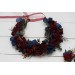 Burgundy navy blue flower crown. Hair wreath. Flower girl crown. Wedding flowers. 5047