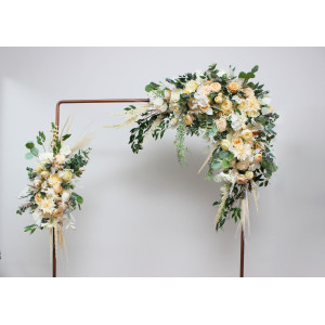  Flower arch arrangement in cream ivory champagne colors.  Arbor flowers. Floral archway. Faux flowers for wedding arch. 5049