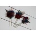  Set of  3  hair pins in burgundy navy blue color scheme. Hair accessories. Flower accessories for wedding.  5047