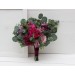 Wedding bouquets in purple and magenta colors. Bridal bouquet. Faux bouquet. Bridesmaid bouquet. 5053