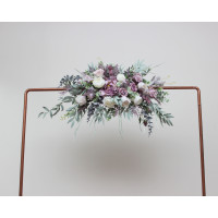  Flower arch arrangement in lilac white colors.  Arbor flowers. Floral archway. Faux flowers for wedding arch. 5059