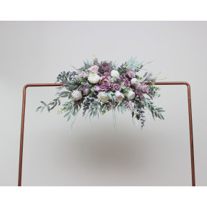  Flower arch arrangement in lilac white colors.  Arbor flowers. Floral archway. Faux flowers for wedding arch. 5059