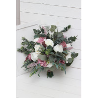 Wedding bouquets in lilac white mauve colors. Bridal bouquet. Faux bouquet. Bridesmaid bouquet. 5059-2