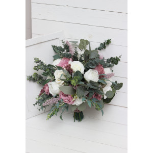 Wedding bouquets in lilac white mauve colors. Bridal bouquet. Faux bouquet. Bridesmaid bouquet. 5059-2