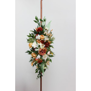  Flower arch arrangement in rust cream cinnamon colors.  Arbor flowers. Floral archway. Faux flowers for wedding arch. 5060-5