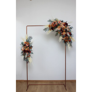 Pampas grass. Rust burgundy floral arch arrangement . Arbor flowers. Floral archway. Faux flowers for wedding arch. 5060-8