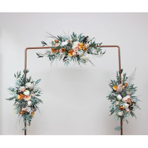 Succulent boho rust beige white flower arch  Arbor flowers. Floral archway. Faux flowers for wedding arch. 5060-4