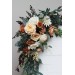  Flower arch arrangement in rust orange ivory colors.  Arbor flowers. Floral archway. Faux flowers for wedding arch. 5060-11