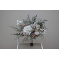 Wedding bouquets in beige white gray colors. Bridal bouquet.  Faux bouquet. Bridesmaid bouquet. 5062