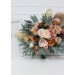 Wedding bouquets in orange blush pink colors. Bridal bouquet.  Faux bouquet. Bridesmaid bouquet. 5071