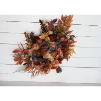 Wedding bouquets in rust purple orange colors. Bridal bouquet. Faux bouquet. Bridesmaid bouquet. 5073
