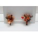  Wedding boutonnieres and wrist corsage  in rust orange purple color scheme. Flower accessories. 5073