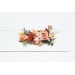 Flower comb in terracotta peach pink color scheme. Wedding accessories for hair. Bridal flower comb. Bridesmaid floral comb. 5079-1
