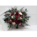 Wedding Bouquets in Burgundy & Blush Pink | Faux Bridal & Bridesmaid Bouquets