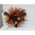 Exotic flowers. Rust brown flowers. Protea bridal bouquet. Faux bouquet. Fall wedding.Silk flowers. Boho wedding. 5089