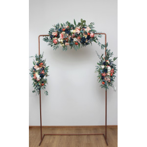  Flower arch arrangement in navy blue coral ivory colors.  Arbor flowers. Floral archway. Faux flowers for wedding arch. 5084