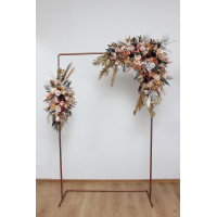 Flower arch arrangement in cinnamon ivory pale orange colors.  Arbor flowers. Floral archway. Faux flowers for wedding arch. 5093