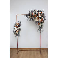  Flower arch arrangement in deep purple terracotta beige colors.  Arbor flowers. Floral archway. Faux flowers for wedding arch. 5095