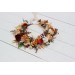 Orange ivory rust terracotta flower crown. Hair wreath. Flower girl crown. Wedding flowers. 0036