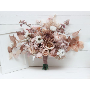 Wedding bouquets in blush pink beige white colors. Bridal bouquet. Faux bouquet. Bridesmaid bouquet. 5094