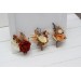  Wedding boutonnieres and wrist corsage  in orange ivory rust terracotta color scheme. Flower accessories. 0036