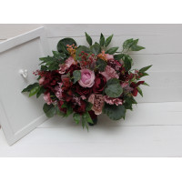 Wedding bouquets in burgundy mauve dusty rose colors. Bridal bouquet. Faux bouquet. Bridesmaid bouquet. 5099