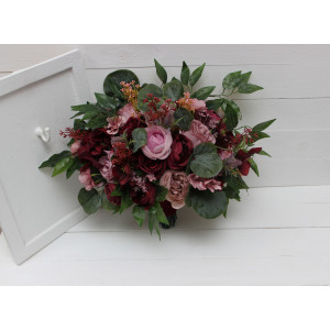 Wedding bouquets in burgundy mauve dusty rose colors. Bridal bouquet. Faux bouquet. Bridesmaid bouquet. 5099