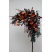 Flower arch arrangement in burnt orange red burgundy colors.  Arbor flowers. Floral archway. Faux flowers for wedding arch. 5103