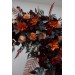  Flower arch arrangement in burnt orange red burgundy colors.  Arbor flowers. Floral archway. Faux flowers for wedding arch. 5103