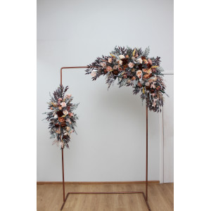  Flower arch arrangement in gray peach brown colors.  Arbor flowers. Floral archway. Faux flowers for wedding arch. 5106