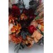 Wedding bouquets in burnt orange red burgundy colors. Bridal bouquet. Cascading bouquet. Faux bouquet. Bridesmaid bouquet. 5103
