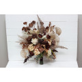 Wedding Bouquets in Terracotta, Brown, Gold & Cream | Faux Bridal & Bridesmaid Bouquets