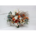 Wedding Bouquets in Burnt Orange & Ivory | Faux Bridal & Bridesmaid Bouquets