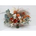 Wedding bouquets in burnt orange ivory colors. Bridal bouquet. Faux bouquet. Bridesmaid bouquet. 5109