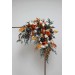  Flower arch arrangement in burnt orange ivory navy blue colors.  Arbor flowers. Floral archway. Faux flowers for wedding arch. 5111