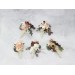  Wedding boutonnieres and wrist corsage  in beige white blush pink color scheme. Flower accessories. 5113
