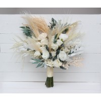 Boho bouquet. Pampas grass bouquet. Ivory cream flowers. Bridal bouquet. Faux bouquet. Fall wedding. Boho wedding. Silk flowers. 5135