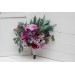 Wedding bouquets in jewel-tone colors. Bridal bouquet. Cascading bouquet. Faux bouquet. Bridesmaid bouquet. 5137